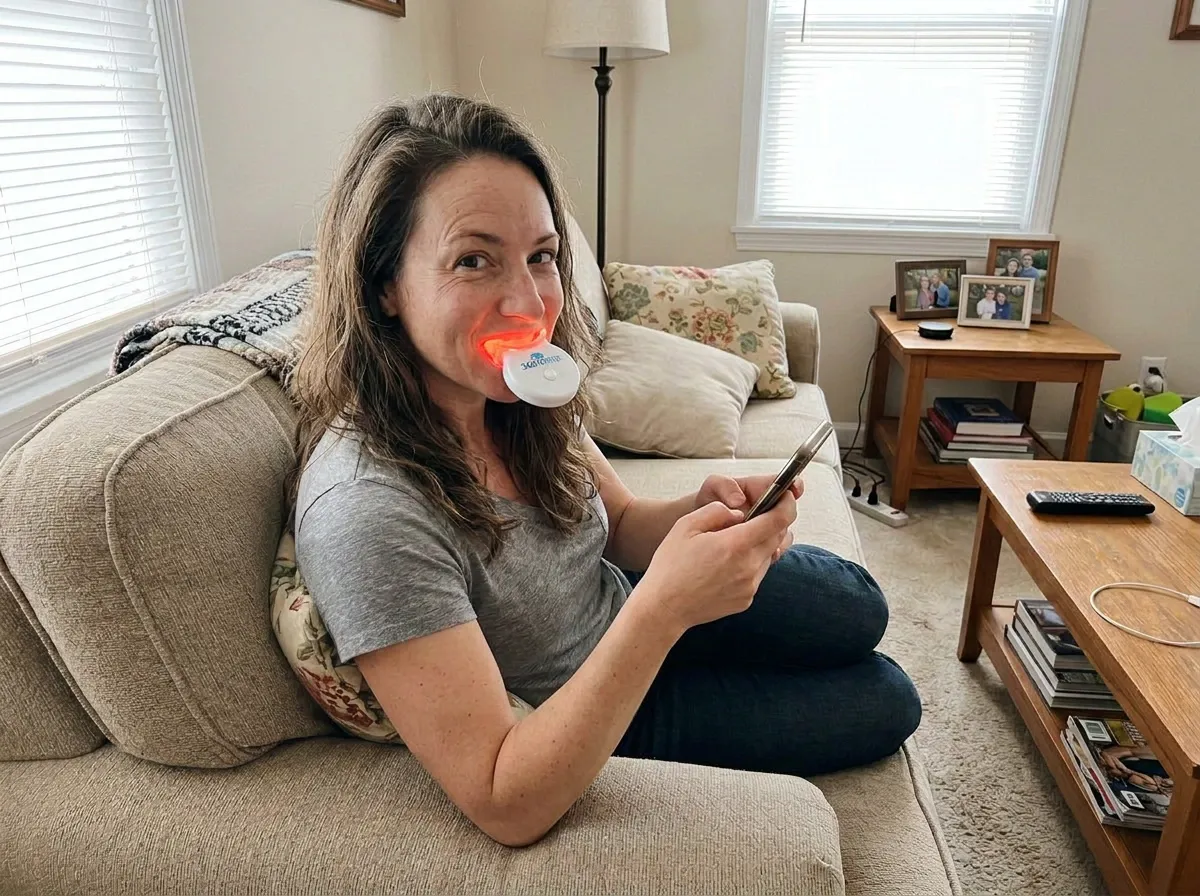 Customer Alicia R. with her 360 Brite device